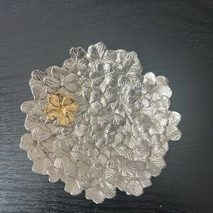 Michael Aram Silver and Gold Floral Plate